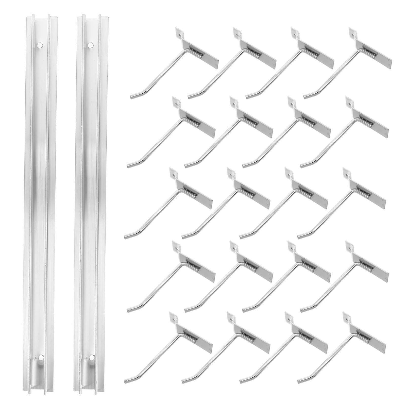 Crochets pour panneaux perforés en fer argenté, organiseurs flexibles de rayonnage de détail