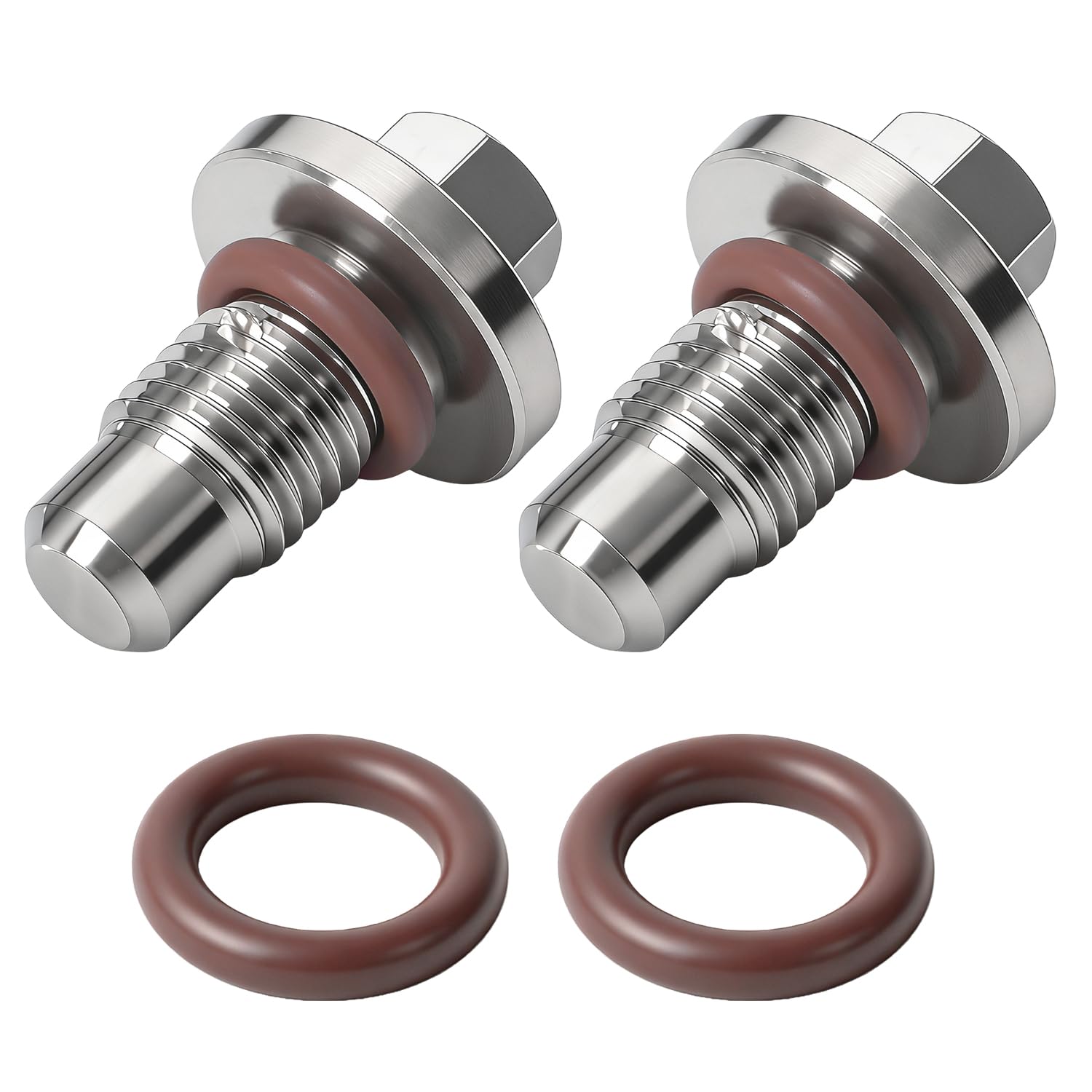 2Pack Stainless Steel Supercharger Bleeder Screw Kit,Compatible with Audi A6 A7 A8 Q5 Q7 S4 S5 SQ5 and Compatible with Volkswagen Touareg 3.0 V6,Replaces 06E 127 535B,Includes 4 FKM O-Rings