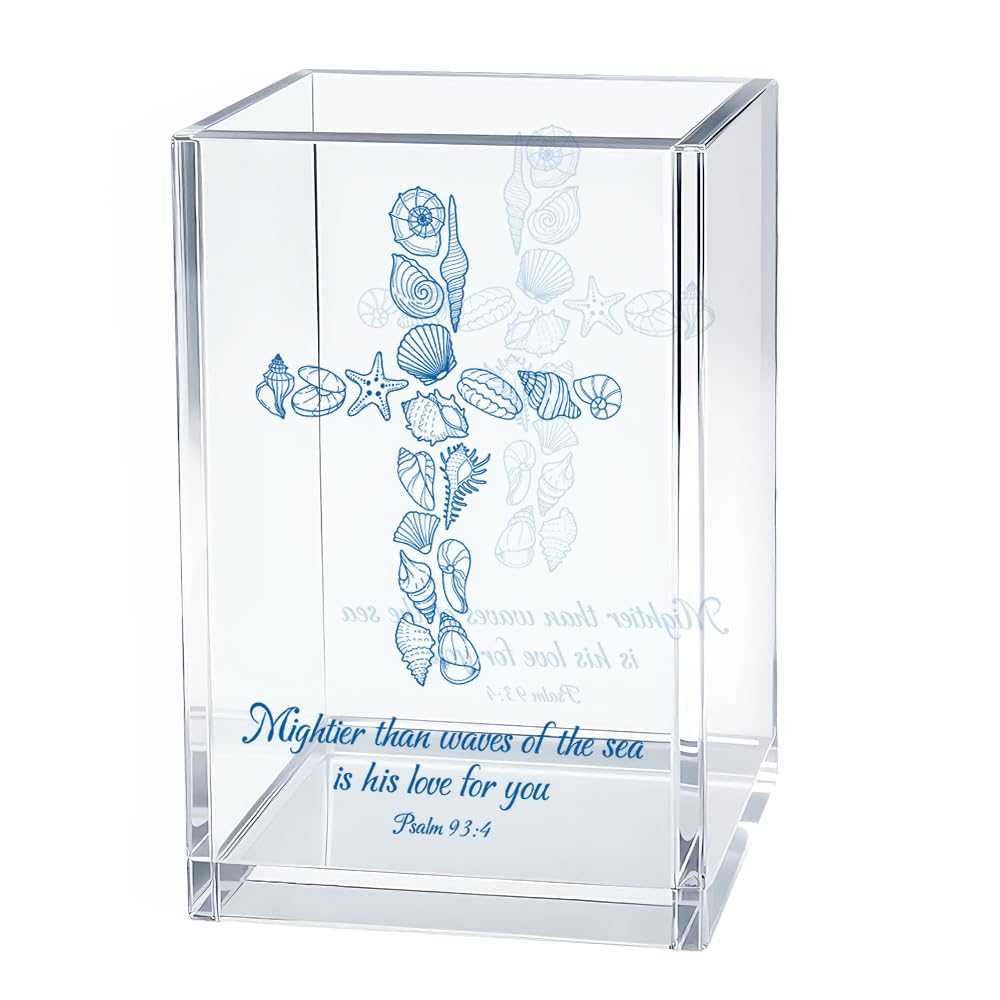 Mightier Than Waves Of The Sea Acrylic Pen Holder Makeup Organizer