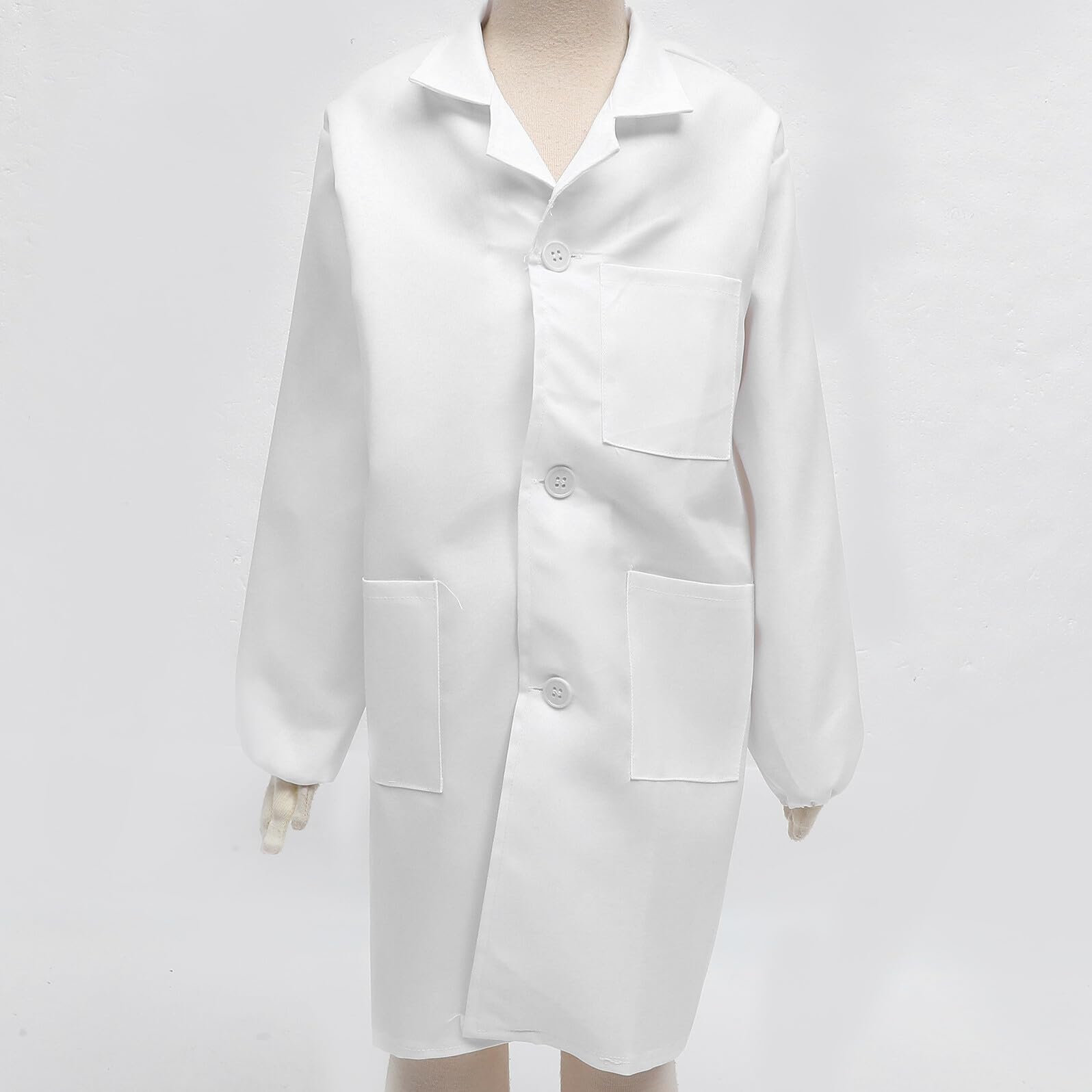 BESTonZON Déguisement Blouse Laboratoire Garçon Fille Blanc Manches Longues Costume Scientifique Cosplay Garçon Fille pour Fêtes Jeux Rôle École