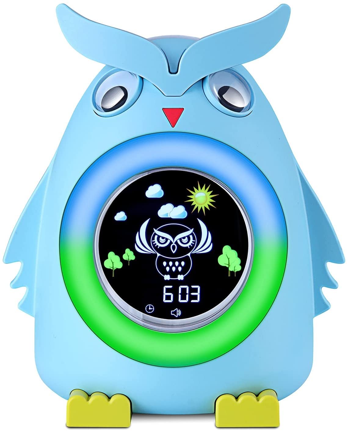 Reloj despertador digital con temporizador Snooze y luz de noche multicolor para niños