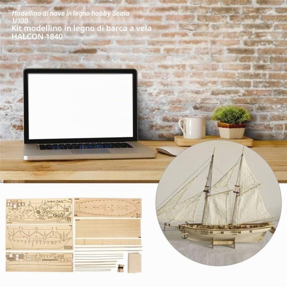 Guanan Modellino di Barca a Vela in Legno - Kit Fai da Te per Costruire Nave, Decorazione - Modello di Legno (400 x 150 x 270 mm)