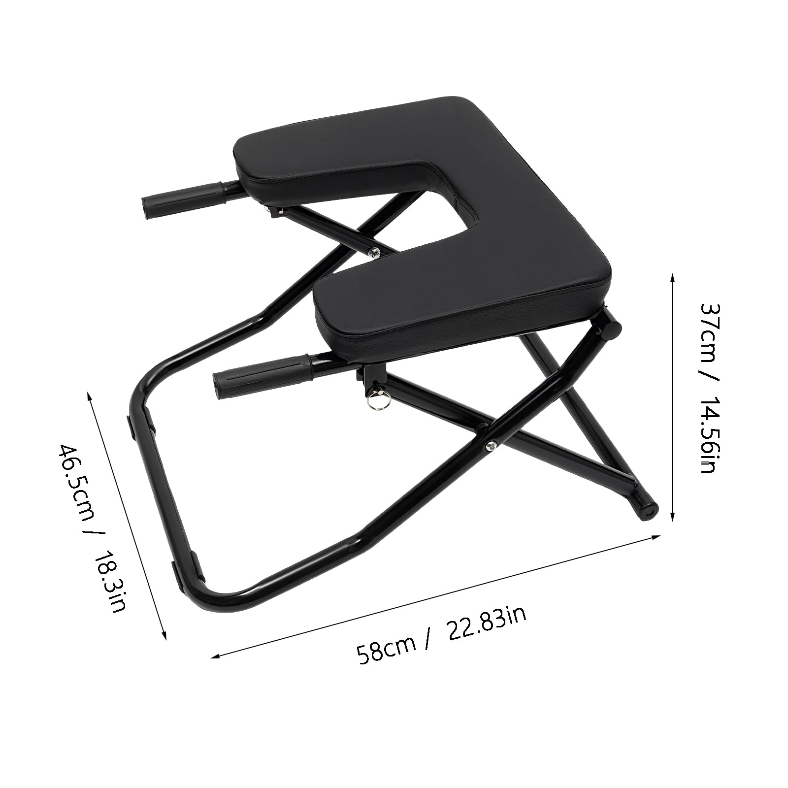 Yoga Headstand Bench Foldable Yoga Inversion Chair with Anti-slip Pattern Portable Headstand Trainer for Practice Head Stand, Shoulderstand and Strength Training,330lbs MAX Loading (Black)