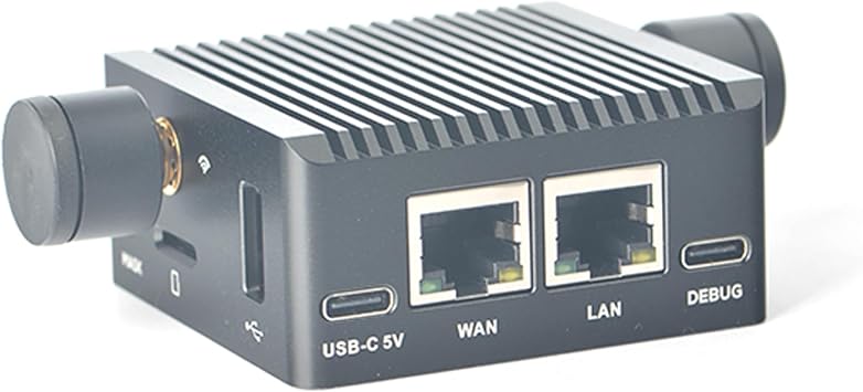 Nanopi R2S Plus Wireless Mini WiFi Router OpenWRT, Portable Smart Home Office Gateway, Rockchip RK3328 Soc DDR4 1GB RAM 32GB eMMC, Onboard Dual Gbps Ethernet M.2 WiFi Module Support Debian Ubuntu