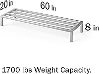 Vista 57 de 60" Long x 24" Wide Height: 12" Off The Floor Aluminum Dunnage Rack Storage in Restaurant, Kitchens and Garages and More!