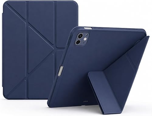 Nextway Origami Smart Folio Case Compatible with iPad Pro 11-Inch (M4, 2024), Multi-Angle Stand, Auto Wake & Sleep, Slim Protective Cover, Blue