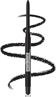 Maybelline Tattoo Studio - Lápiz de ojos automático de gel impermeable, mezclable, resistente a las manchas, delineador de ojos mate para hasta 36 horas de uso, negro tono (negro ahumado), el embalaje