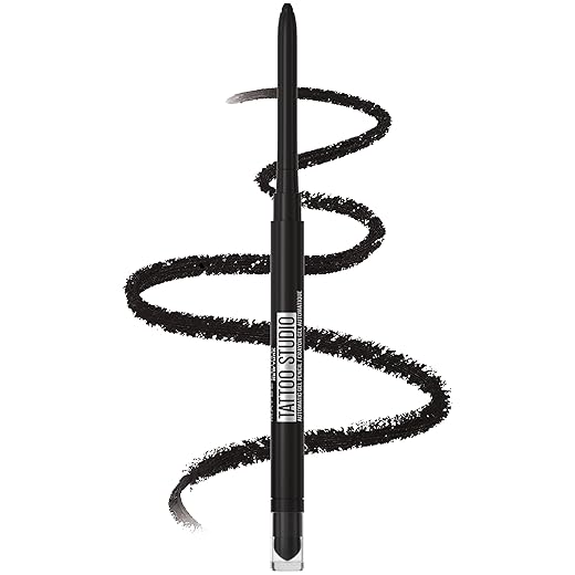 Maybelline TattooStudio Liner Smokey Gel Pencil Makeup, Long Lasting Waterproof Eyeliner, Smudge-proof, Matte Finish, 36hr Wear, Blendable, Mechanical Pencil, Smokey Black, 0.01 oz.