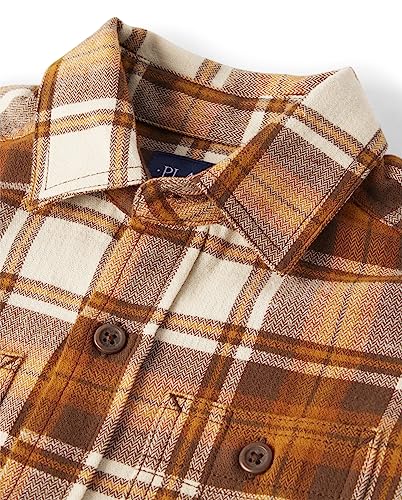 Image of The Children's Place Boys Long Sleeve Plaid Flannel Button Up Shirt