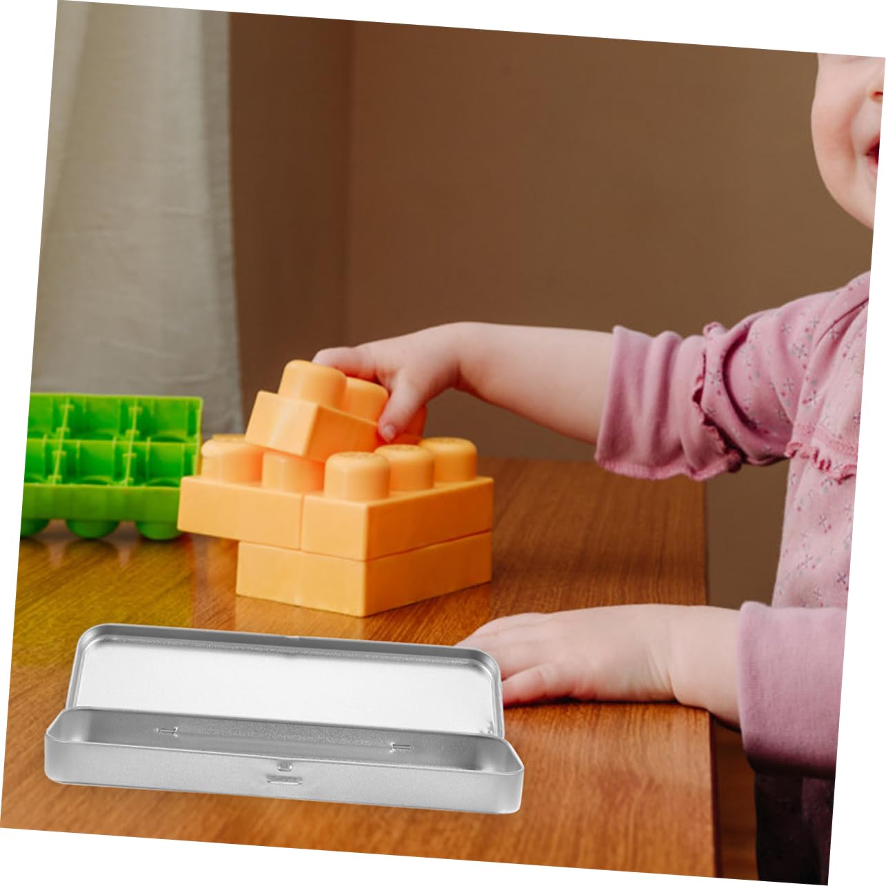Astuccio Organizer Scuola in Latta Argento 6 Pezzi, Elegante | Festa Scuola Decor, Portatile e Resistente All'acqua, per Gomme e Articoli di Cancelleria