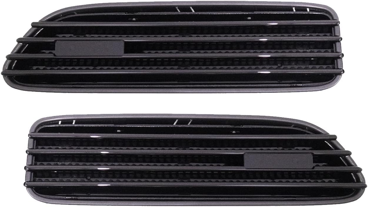 Replacement Glossy Black Side Grill Grille Fender Vents Compatible With E46 M3 01-06