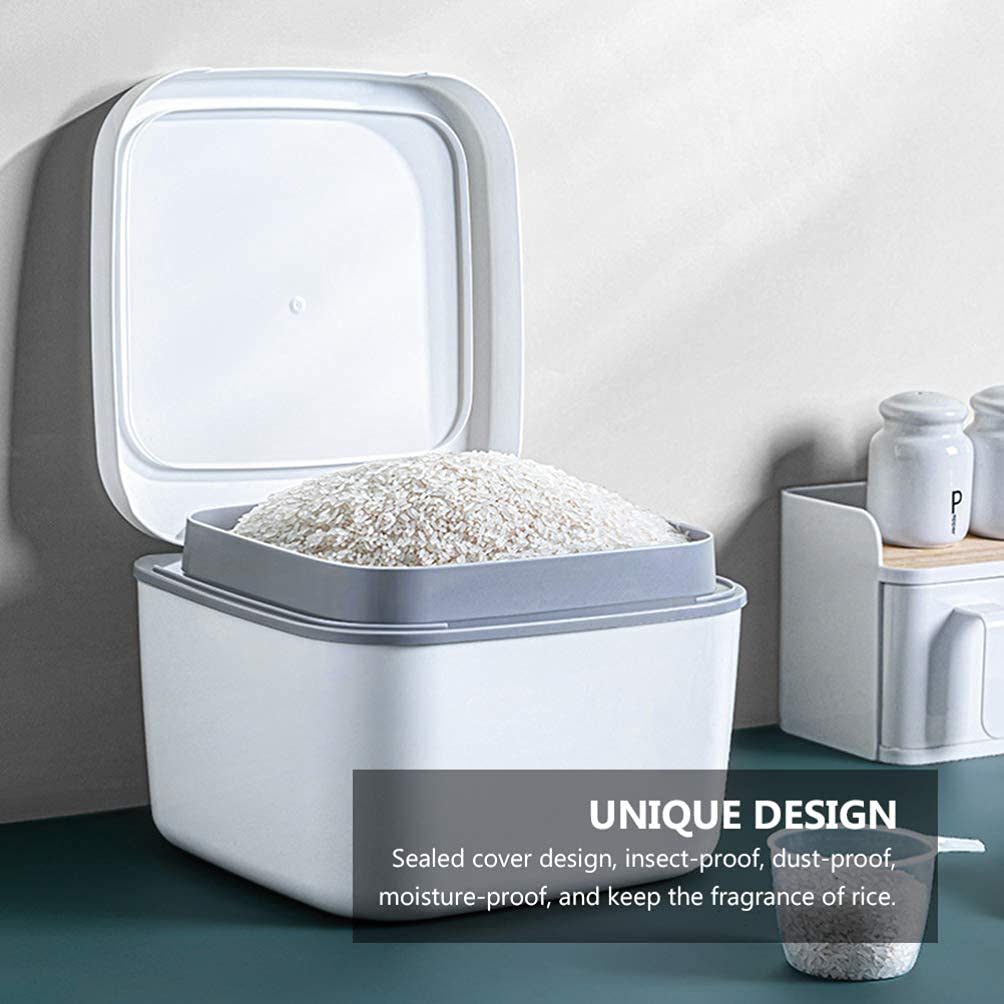 BERTY·PUYI Contenedor De Almacenamiento De Arroz Contenedores De Cereales Dispensador 5 KG Contenedores Herméticos De Almacenamiento De Alimentos Contenedores De Almacenamiento De Despensa De Cocina