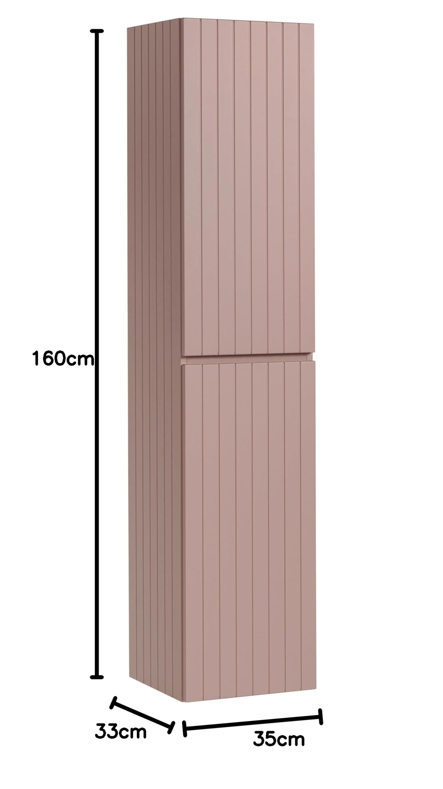 Armadietto da bagno a 6 ripiani laminato rosa 160 cm, mobile da bagno moderno