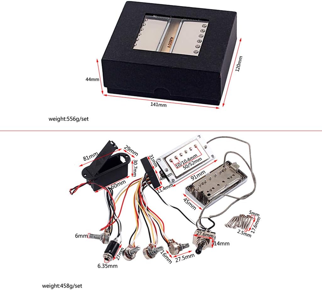 Alnicov Guitar Pickup，Humbucker Pickup，with Electronic Circuit Battery Box，for LP Guitar
