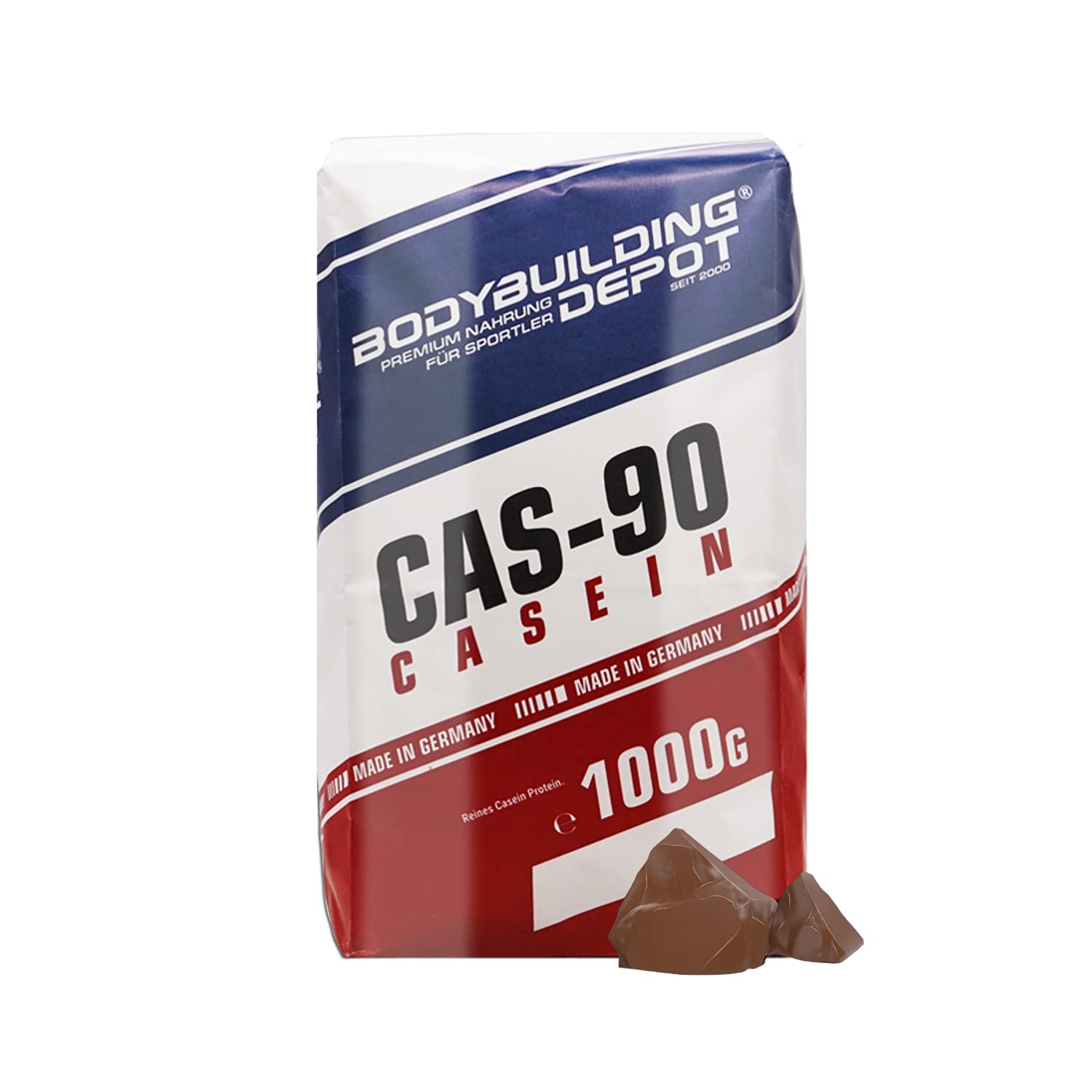 Bodybuilding Depot - Casein Protein 1kg - Schoko | umweltfreundlich in Papier verpackt