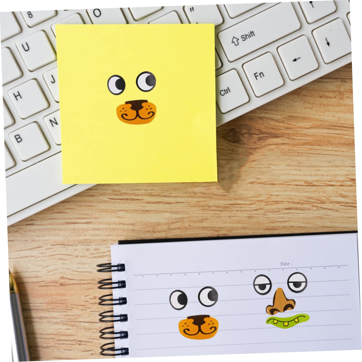 TOYANDONA Eye Nose Mouth Cartoon Stickers for Kids DIY Art Craft Self Adhesive Black and White Eye Stickers 3 Rolls 4.0 X 4.0 Inches - Image 2