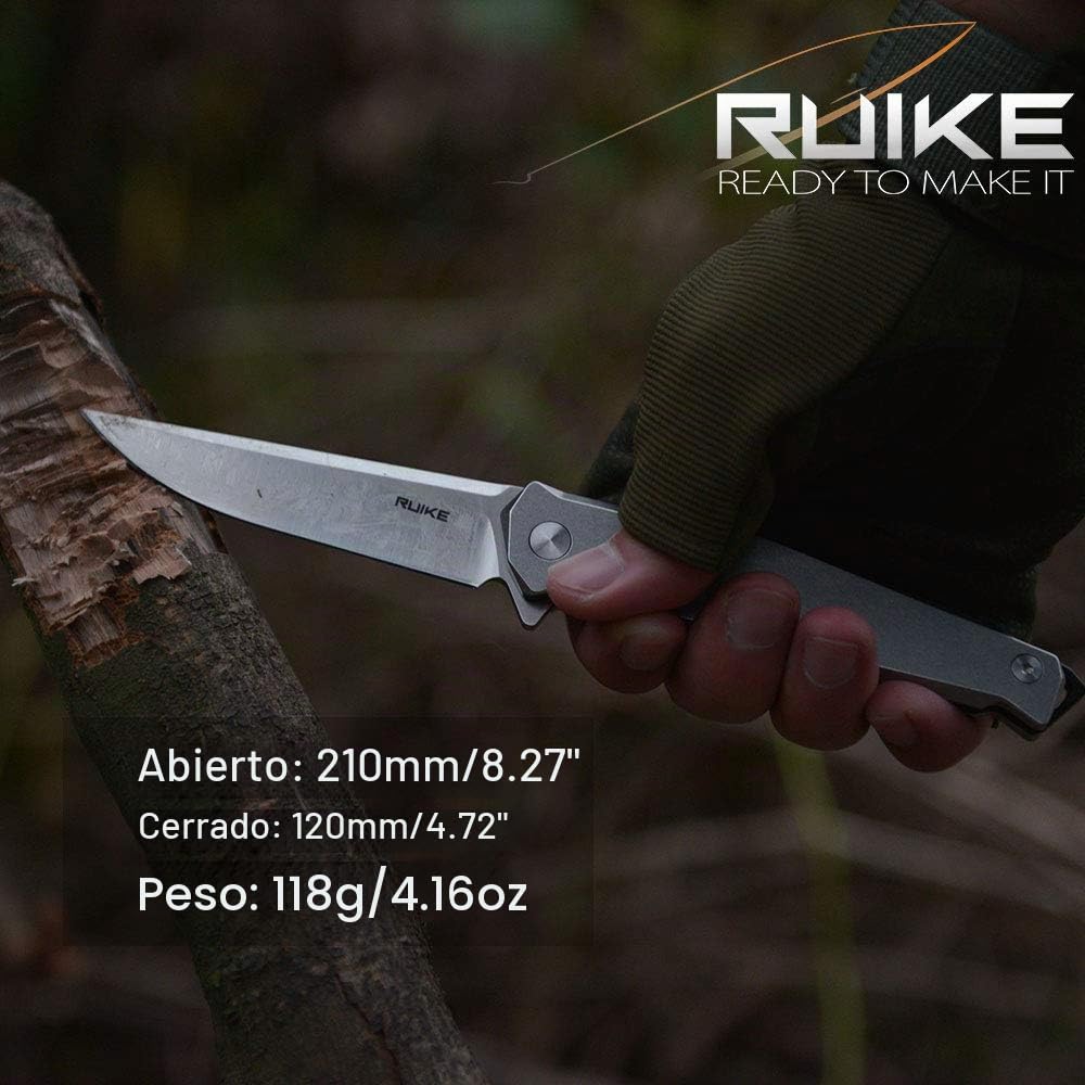 RUIKE P108 Framelock & betaplus Lock Cuchillo Unisex, Gris