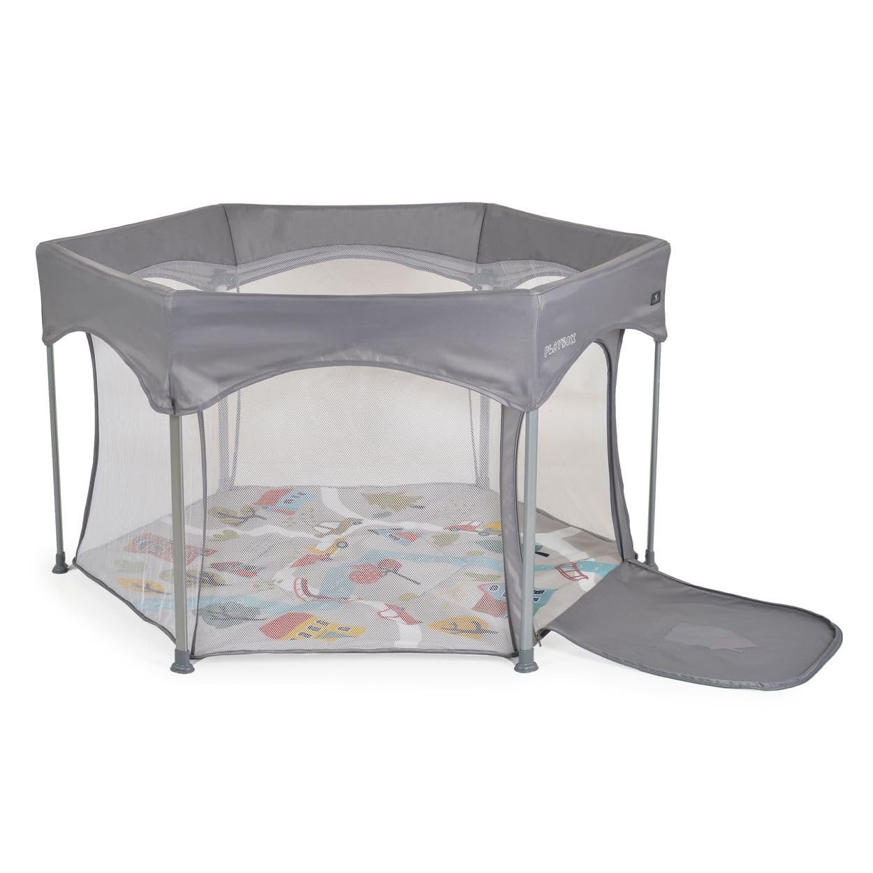 Cangaroo Kojec Playbox składany materac, torba do przenoszenia, otwieranie, szary