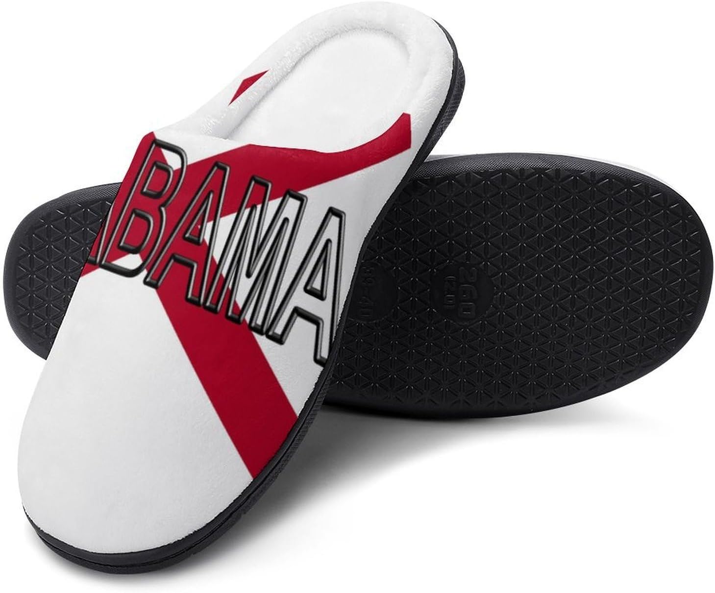 Flag of Alabama State Women's House Slippers Memory Foam Warm Shoes Spa Rubber Sole Indoor Outdoor