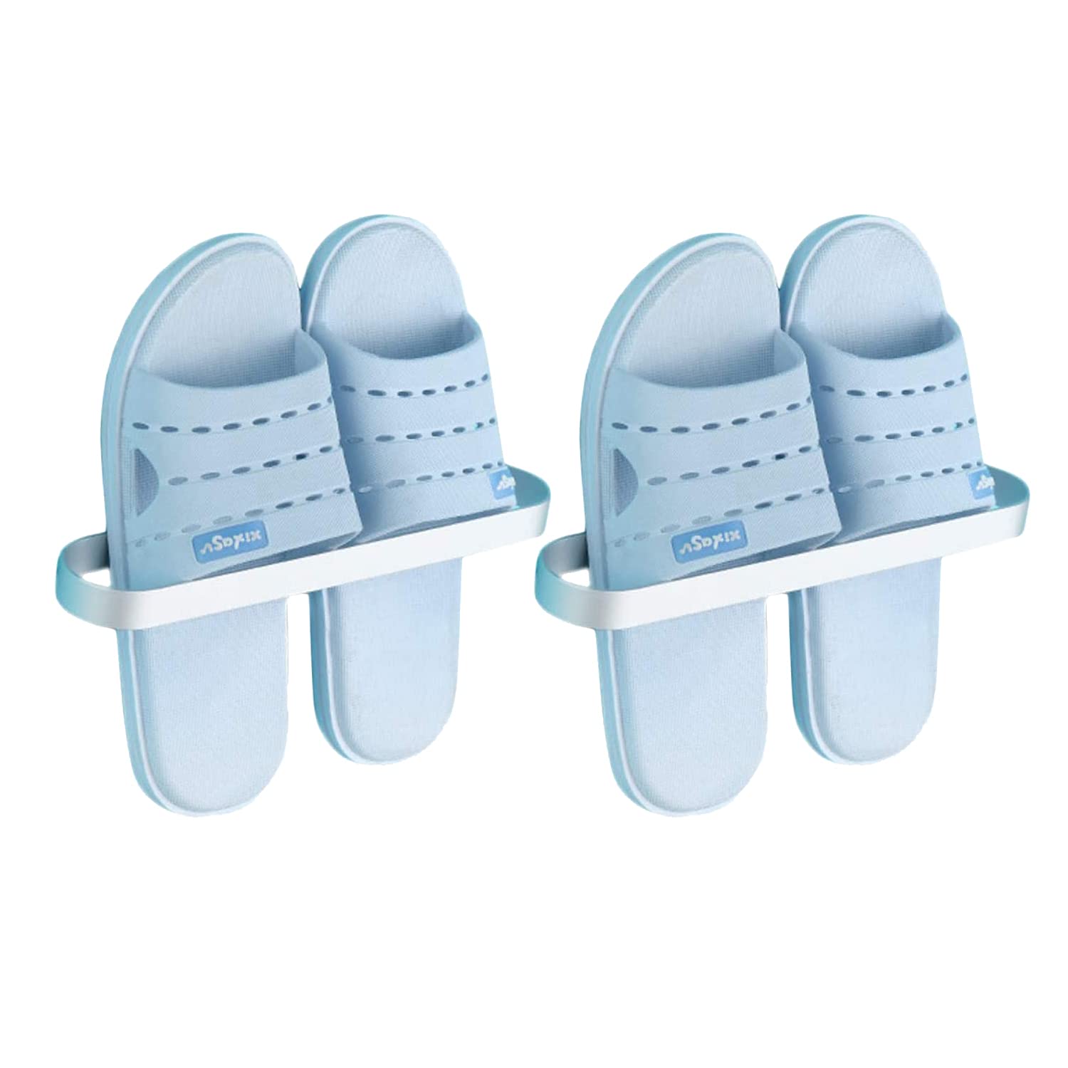 GGEROU Hanging Shoes Rack，2Pack Wall Mounted Slippers Rack Hanging Shoe Organizer，Self Adhesive Stainless steel Shoes Shelf Holder，Door Shoe Hangers Door Shoe Organizers,Bathroom Towel Organizer Rack