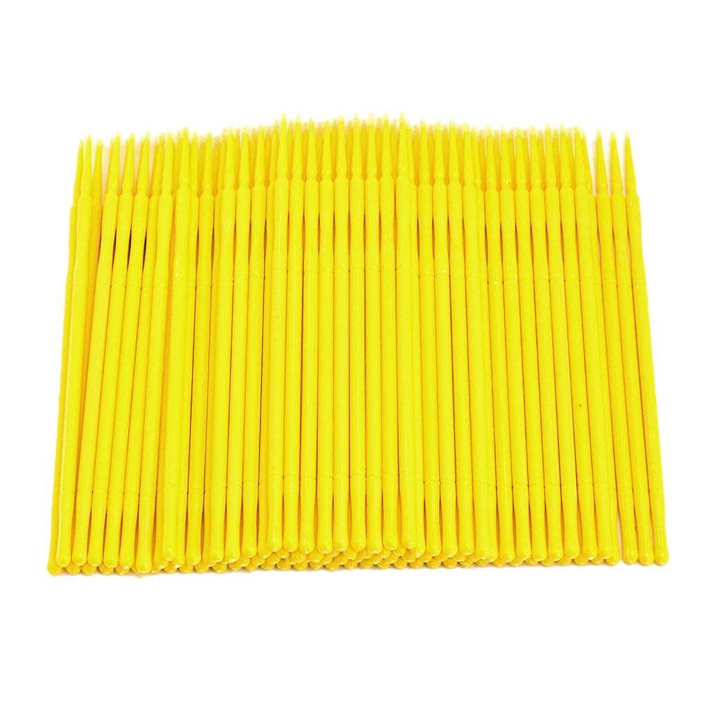 Pack of 100Pieces Micro Brush Swab Eyelash Extension Applicators Eye Makeup Cosmetic Beauty Tools - Yellow| Supplies| Tattoos & Art |Health-picture-41