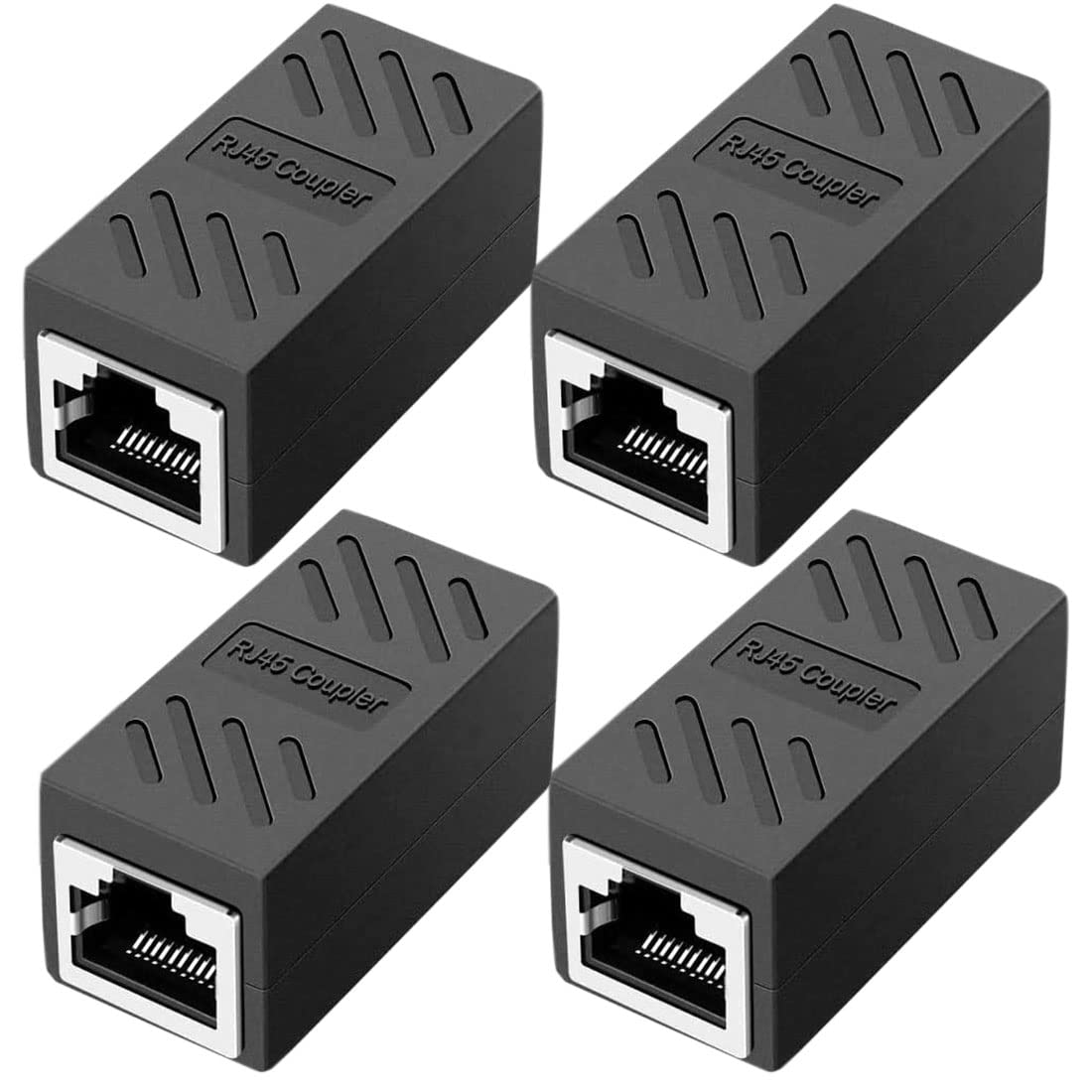 ULHYC RJ45 Coupler, Ethernet Adapter In-Line Coupler Female to Female Compatible with Cat7/Cat6/Cat5e/Cat5 Ethernet Cable Extender Adapter for Router/Switch/TV/PC - 4 Pack