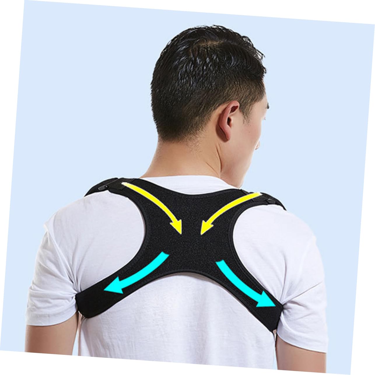 HAPINARY 1pc Shoulder Belt Sitting Posture Belt Humpback Invisible Posture Belt Black