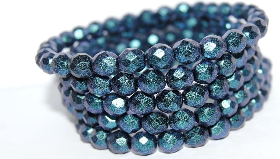 100 pcs Fire Polished Round Faceted Beads, Crystal 27203 (30 27203), Glass, Czech Republic, Size 10 mm (0.39 in)