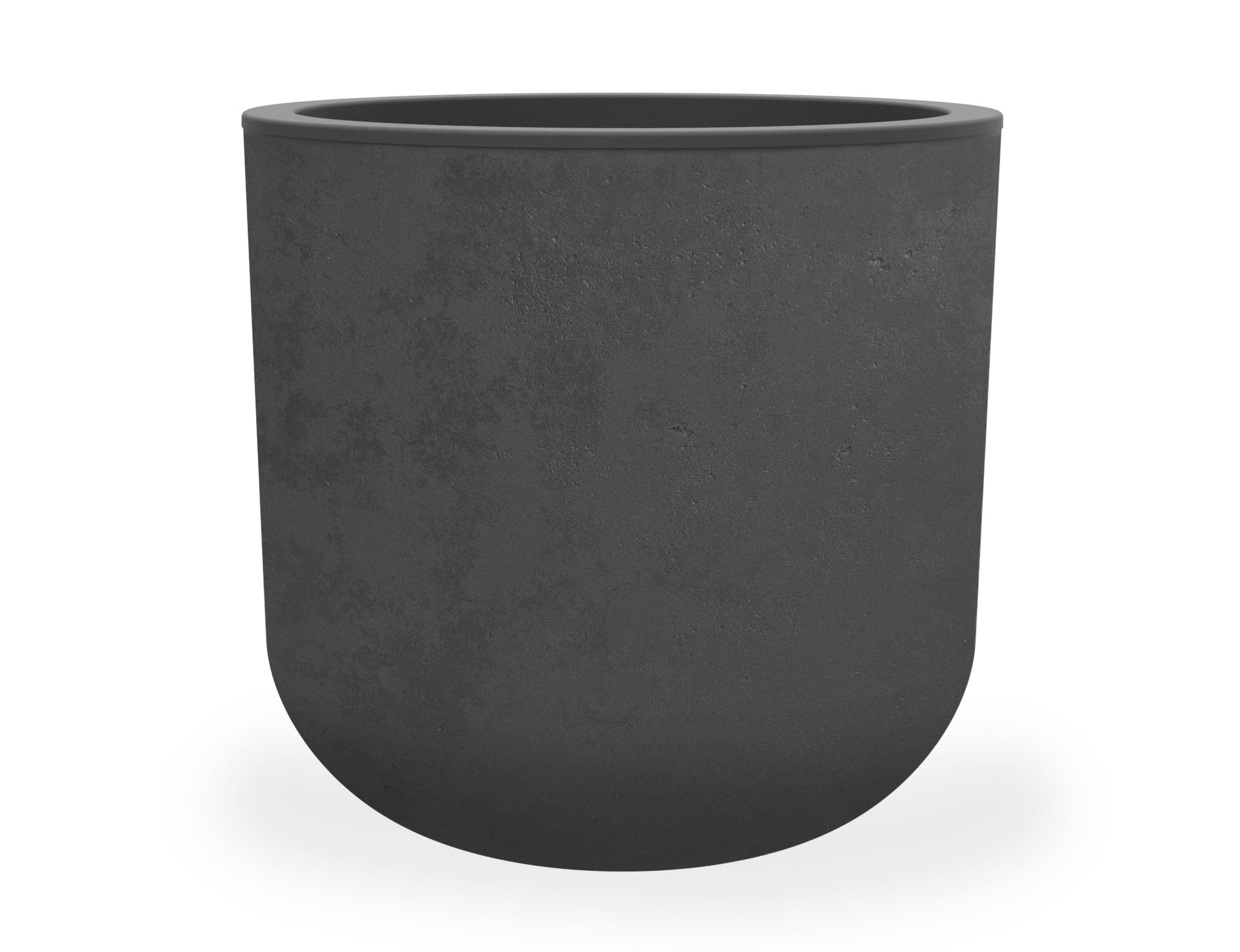 EDA - Pot Rond 50 cm Basalt'Up 67 L - Décor Imitation Béton - Simple Paroi - Zone de Rétention d'eau - Ø 48,5 x H.46,2 cm - Gris Anthracite