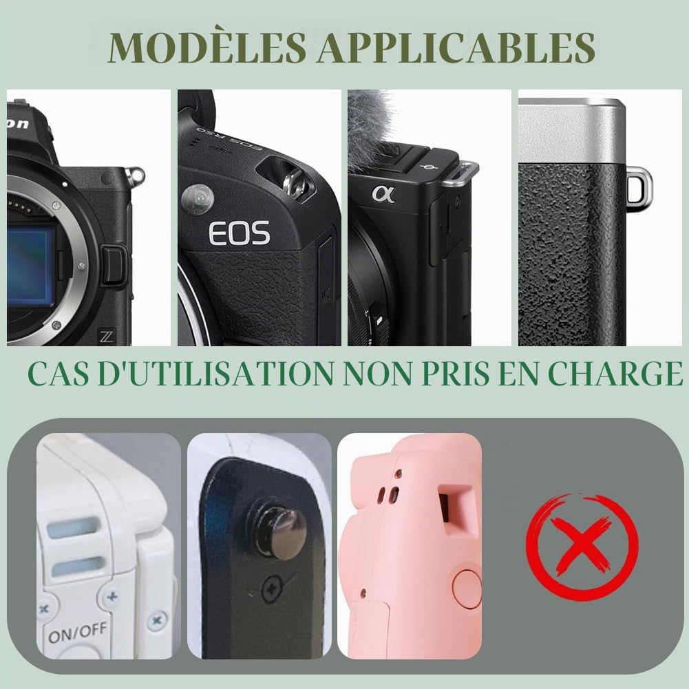 flintronic Sangle Appareil Photo, Bandoulière en Corde en Nylon, Courroie de Cou pour Appareil Photo, pour Canon, Appareils Photo pour Les Caméras Nikon, Sony, Fujifilm, Olympus, Leica - 102 cm