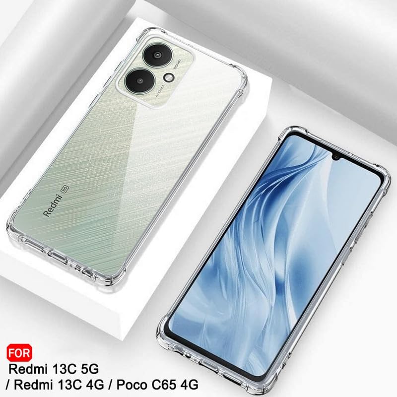 Image of Case Creation New Xiaomi Poco M6 Pro Premium Imported 0.3mm Crystal Clear Totu Silicone Transparent Flexible Soft Corner Protection with TPU Slim Back Case Cover for Poco M6 Pro