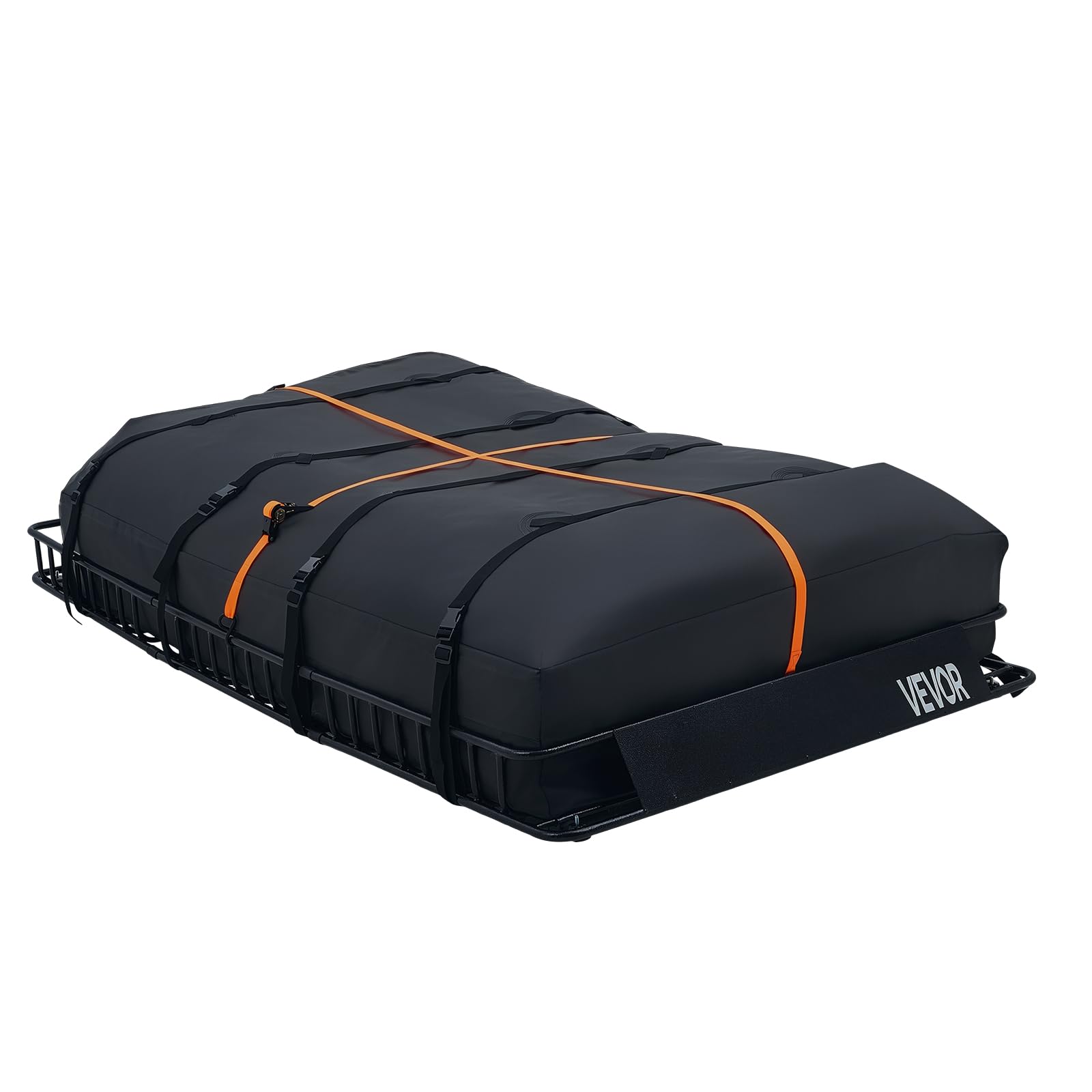 VEVOR Dachkorb Auto 2286 x 1720 x 152 mm Dachträgerkorb (Q195-Legierungsstahl) mit Wasserdichter Tasche (Oxford) und Ratschengurten 113,4 kg Tragkraft Dachgepäckträger für SUV LKW Pkw Autodachkorb