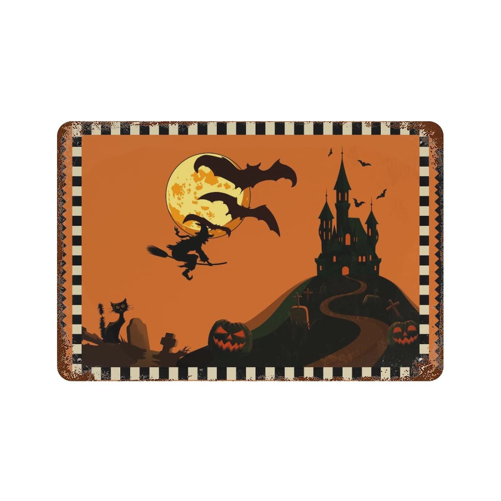 Panneau en aluminium cadeau de nouvelle maison pour propriétaire à Halloween