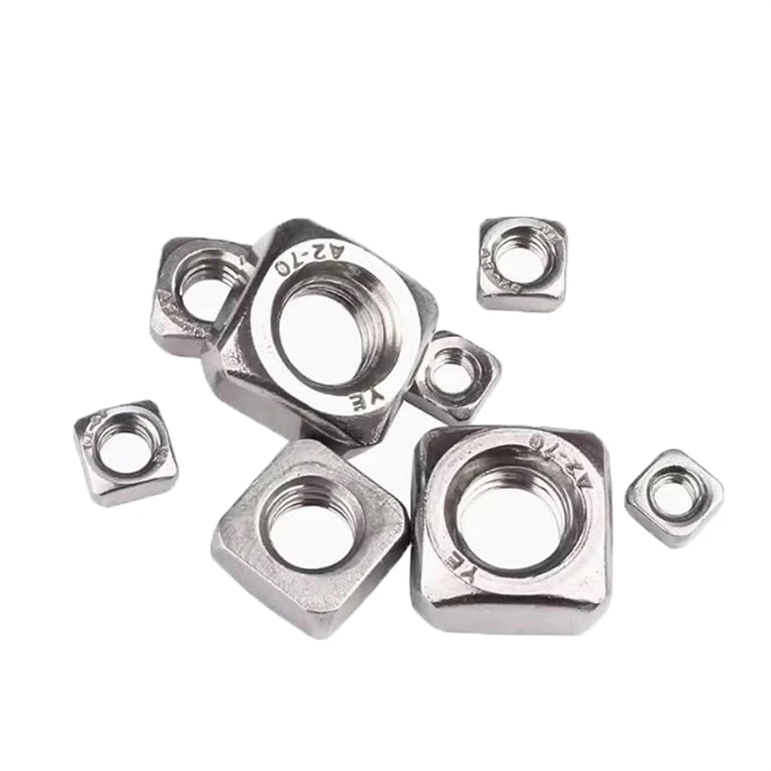 304 Stainless Steel Square Nut Square Nut Locking Thin Screw Nut M3 M4 M5 M6 M8 M10 M12 (Size : M12 (5PCS))
