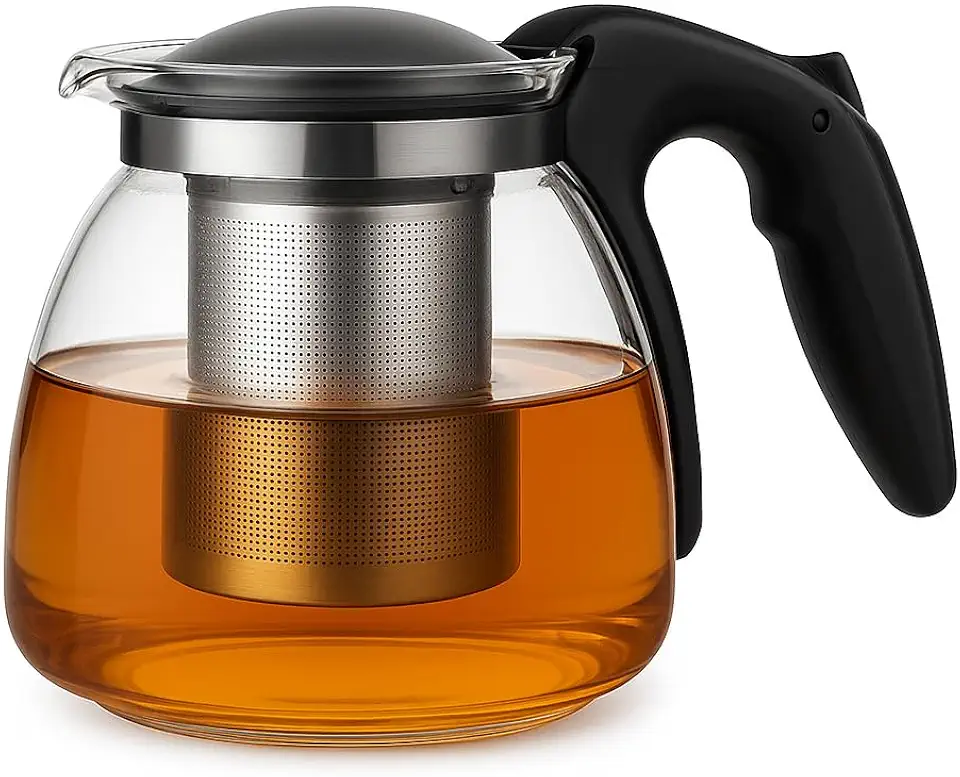 Chaleira com Infusor em Vidro Borossilicato 1 L – Design Elegante para Chá & Café – Storeasy