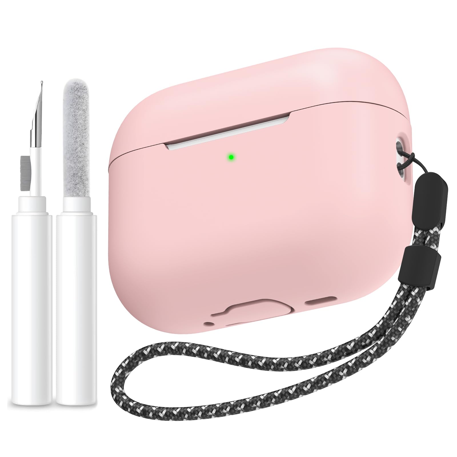 AhaStyle Hülle für AirPods Pro 3 (2025) Mit Reinigungsstift Weiche Silikon AirPods Pro 3. Generation Case Mit Handschlaufe Vollständige Stoßfeste Schutzhülle für Apple AirPods Pro 3. Gen