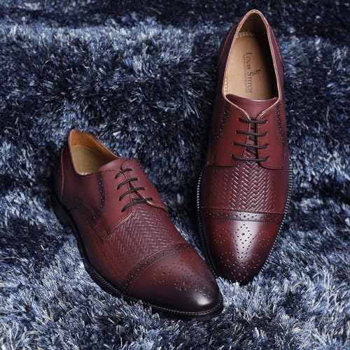 Image of LOUIS STITCH Formal Shoes for Men | Genuine Leather, Stylish Lace-Up for Business, Office, Party & Wedding (LSEUWEOX )