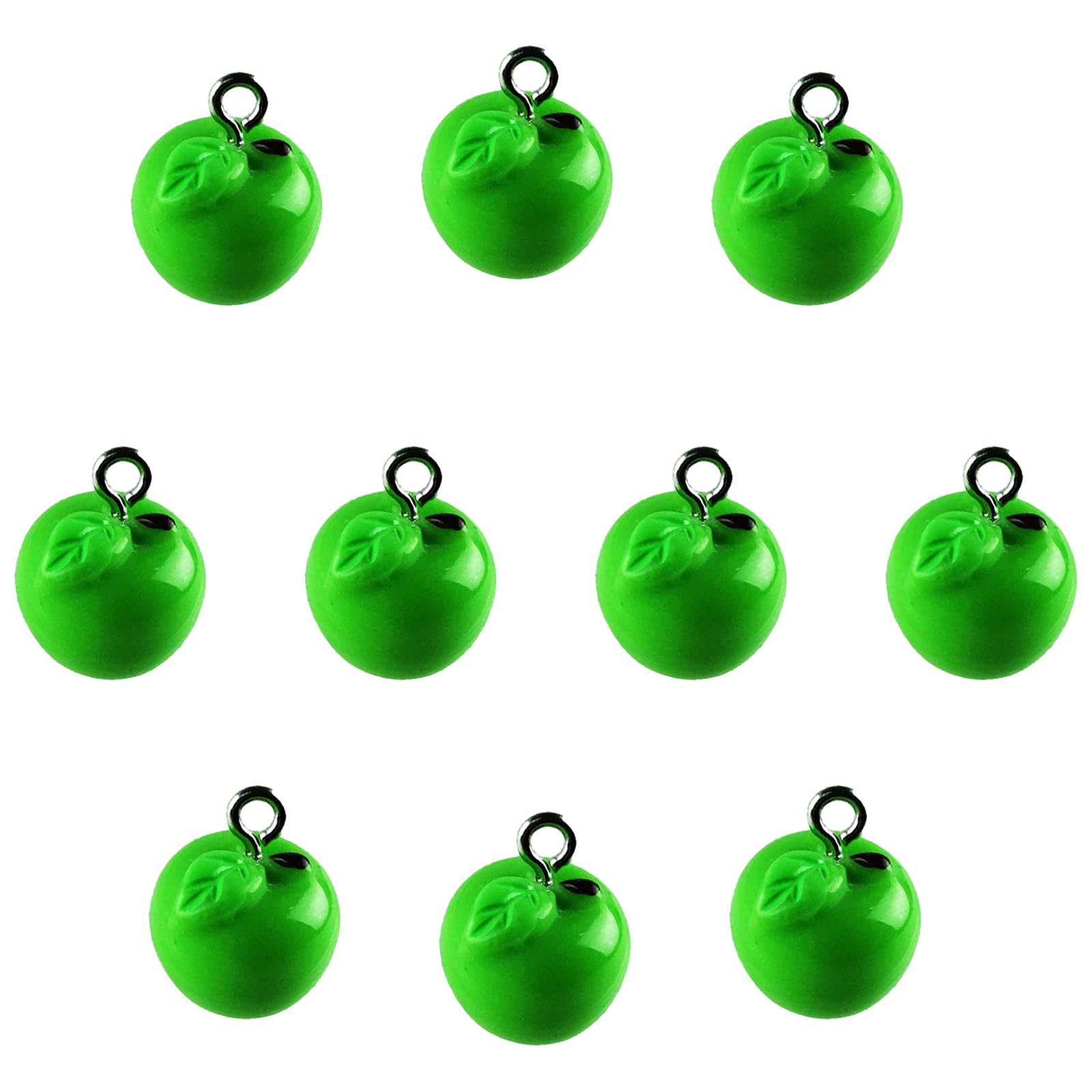 Amazon.co.jp: チャーム フルーツ リンゴ 10個 11mmx12.5mm グリーン