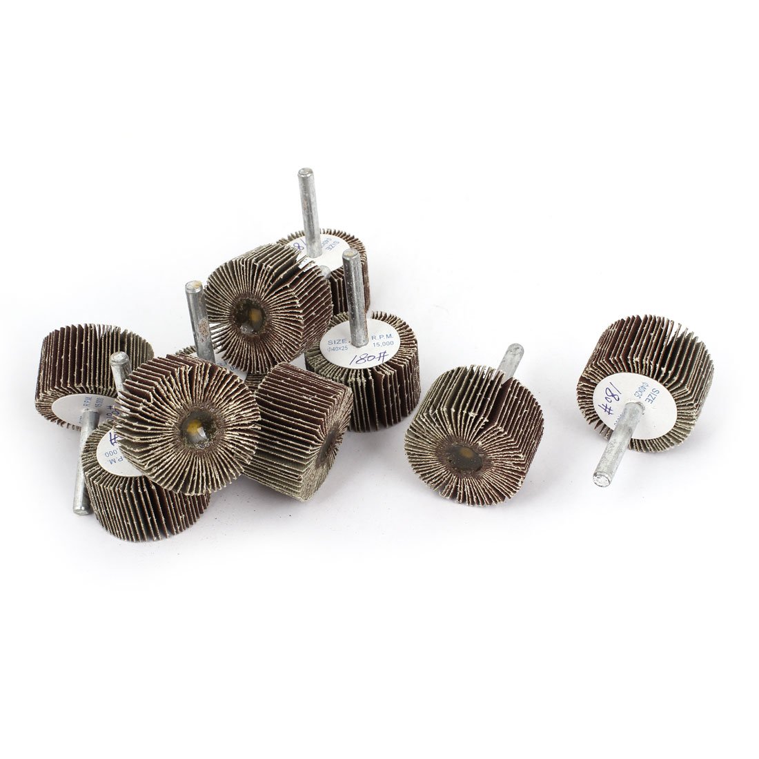 Aexit 180 Grit Abrasives 40x25x6mm Cylindrical Grinding Polishing Flap Wheel Discs 10 Pieces Model:65as202qo309