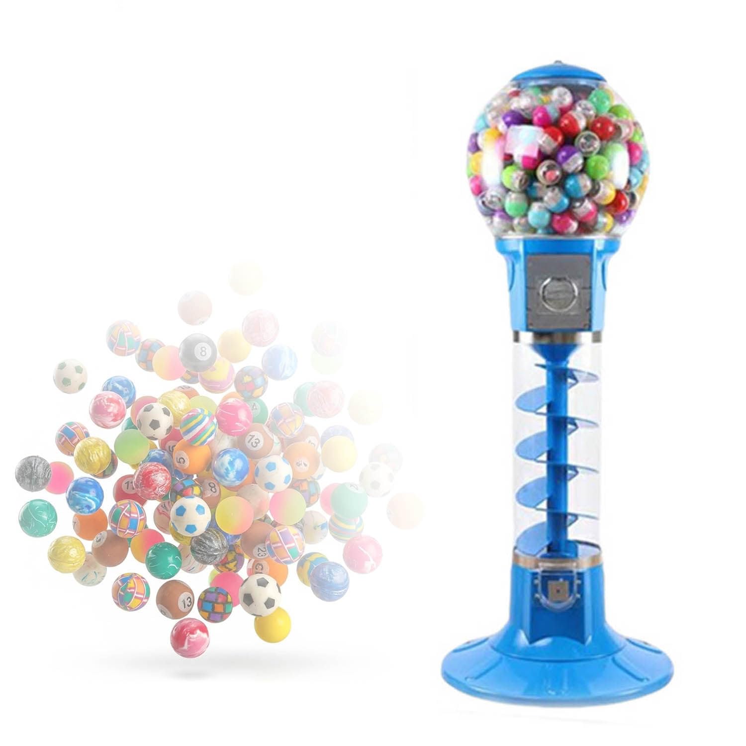 XueFulxion Spiral Gumball Machine,Large Helix Dispenser - Perfect for shopping mall atriums,cinema lobbies,and corporate marketing events as an eye-catching interactive attraction Blue