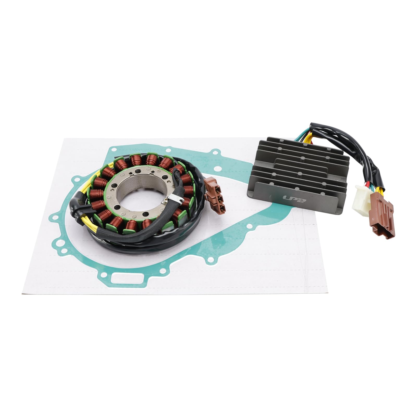 Magneto Coil Stator + Voltage Regulator + Gasket Assy Adatto per Aprilia RSV 1000 R 2004-2008 / RSV1000 Tuono 2006-2009
