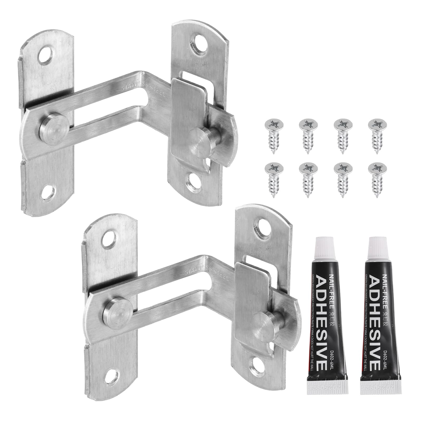 Loquet de porte à rabat 90 degrés en acier inoxydable pour grange et clôture x2