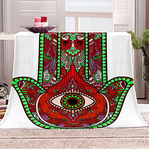 Couverture sofa 3D palmier rouge pour des soirées cocooning