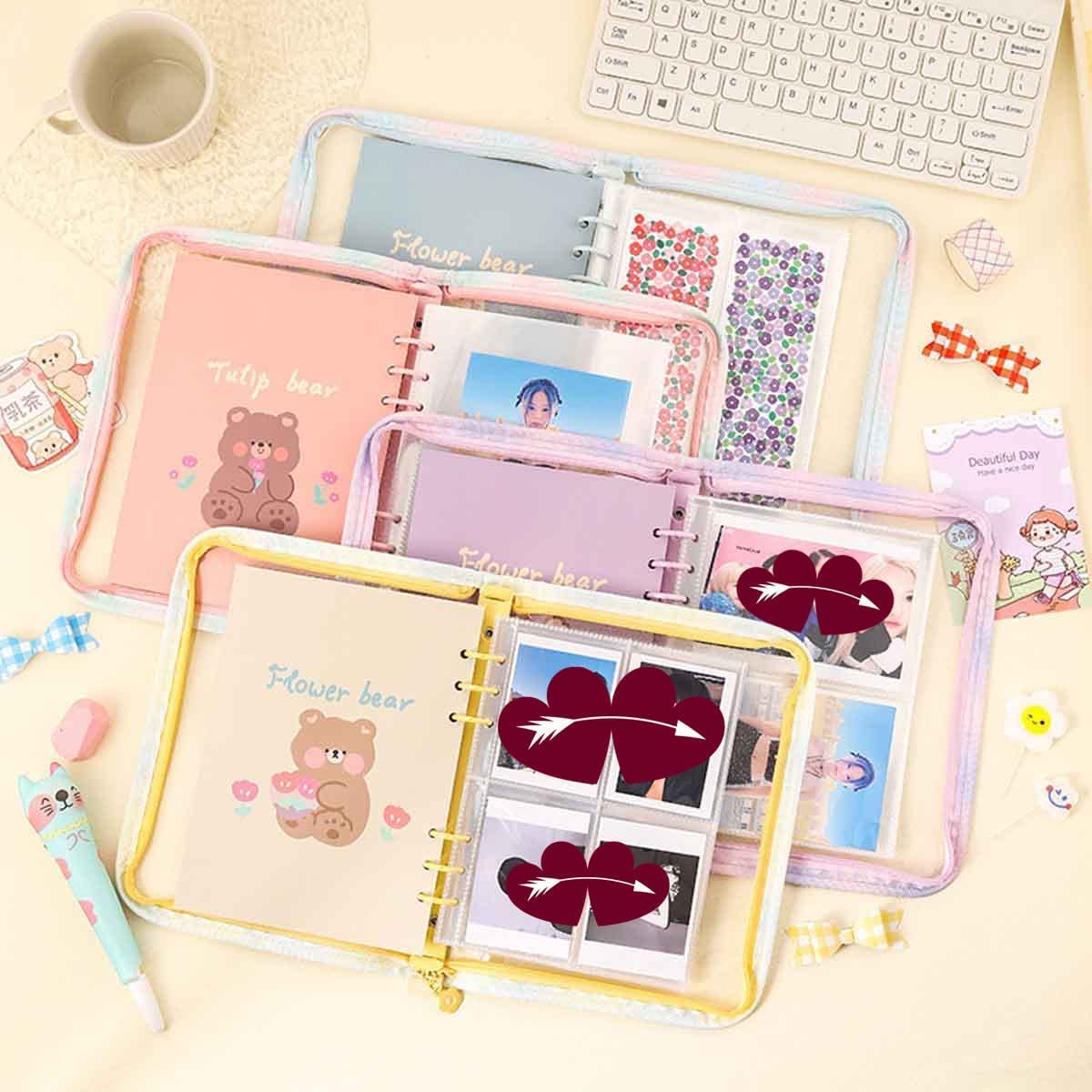 Amazon.co.jp: ミニシステム手帳 メモ帳 a6 透明 かわいい ミニ6穴