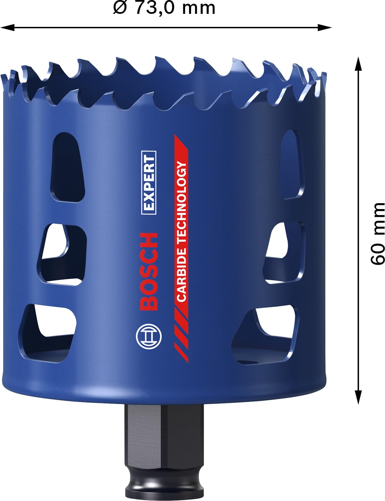 Bosch 1x Sierra de corona EXPERT Multi Material Power Change Plus (para Madera con metal, Ladrillo, Ø 73 mm, Professional Accesorios Taladro)