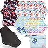 Rovtop Bamboevezel-inlegzolen, 2 x 31 cm, wasbare nachtpads, 4 x 20 cm, herbruikbare dagpads plus 1 x mini-zak…
