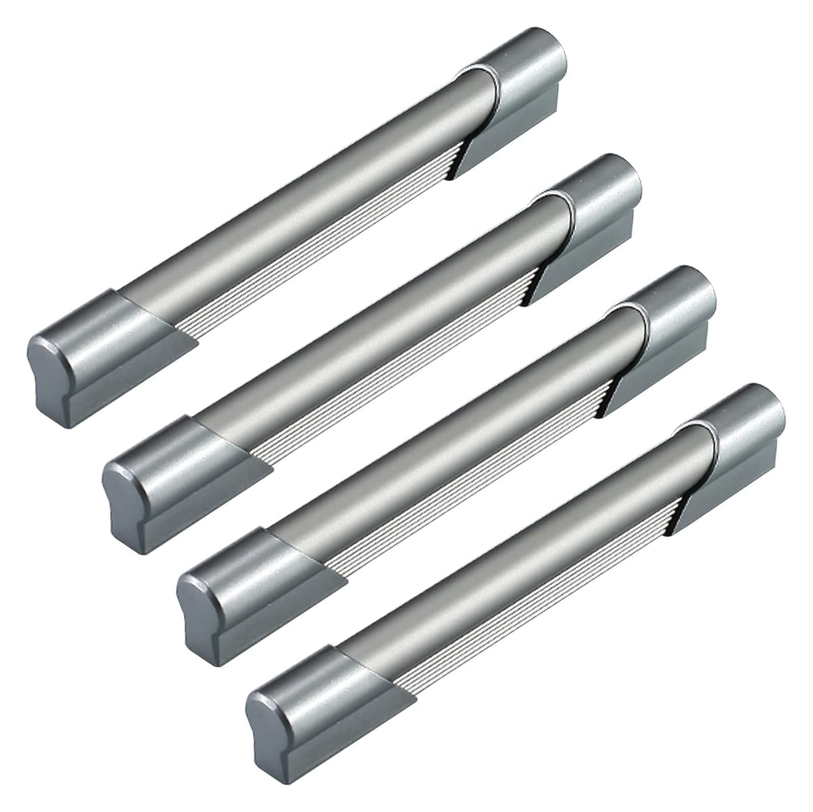 Mbhhu B Hidden Drawer Pulls，4 Pcs Cupboard Door Handles Aluminum Alloy Cabinet Drawer Handles Modern Contracted Furniture Wardrobe Pulls Kitchen Handles,For Dressers Wardrobes Home(,Hole Distance 128Mm)