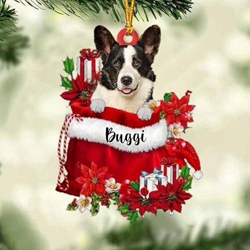 Miniatura 10 de Rottweiler personalizado 2 perros en bolsa de regalo, adorno de Navidad, nombre personalizado, regalo para amantes de los perros, familia, Navidad,