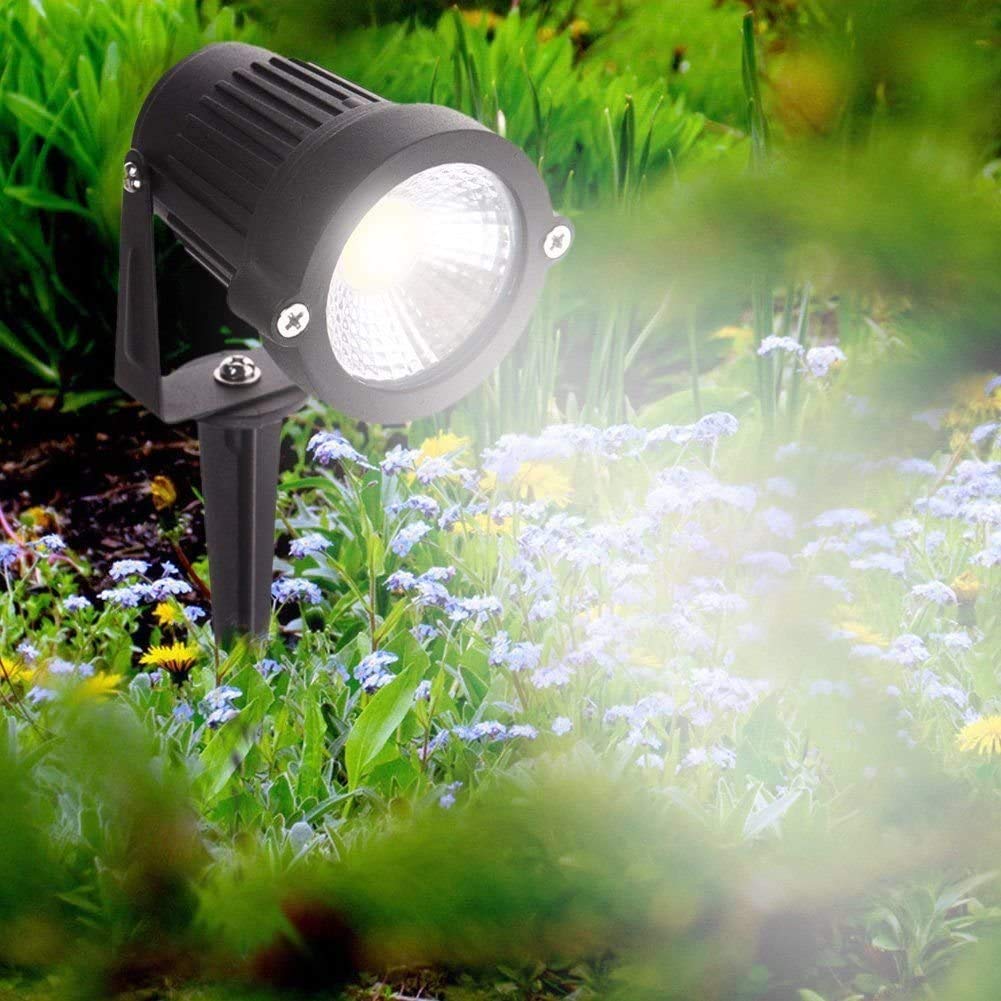 Bloomwin - 4 x reflektor LED COB Outdoor IP65 zimna biel 220 V 5 W avec pikiet