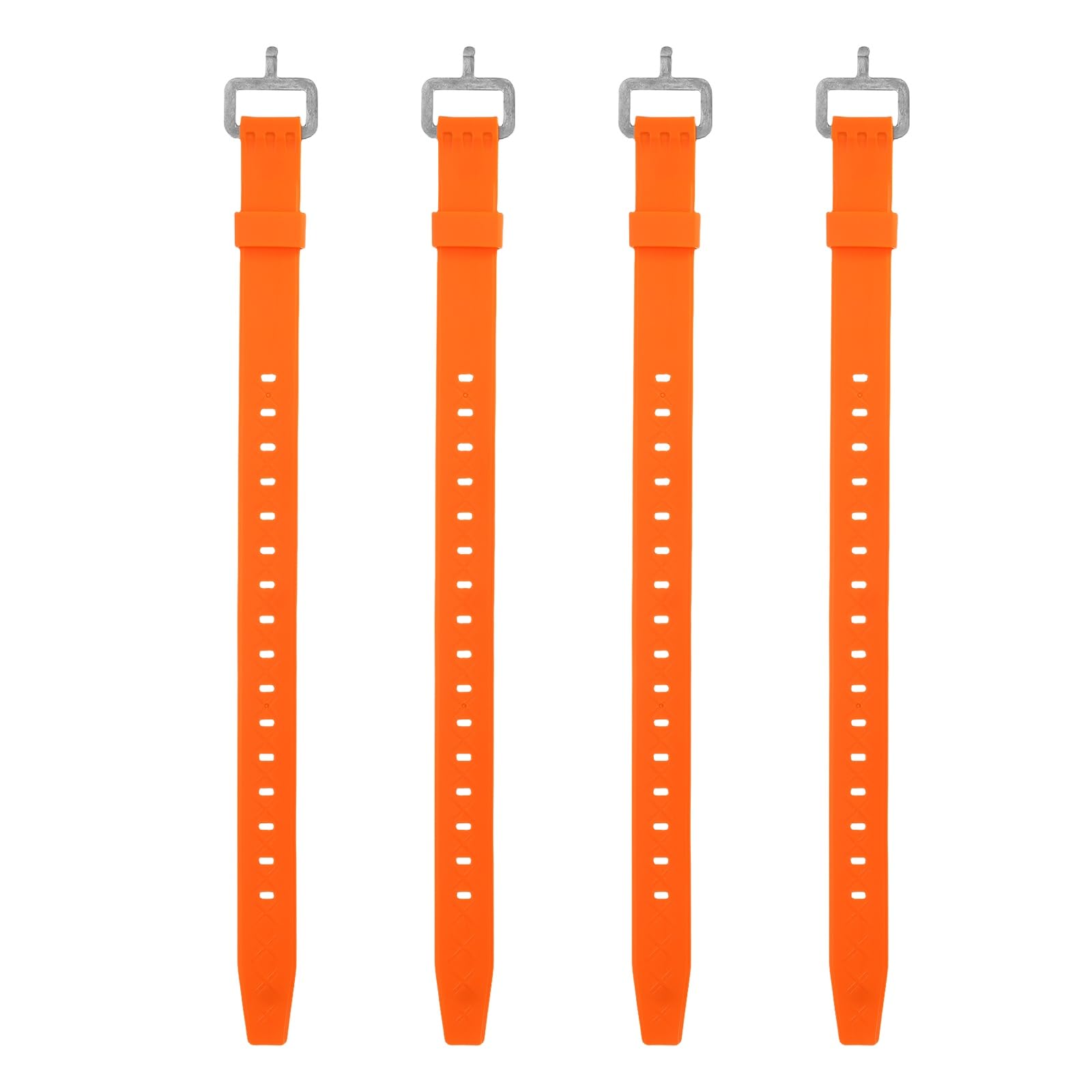 4 Pcs Silicone Tie Down Strap, 35cm / 14 inch Versatile Wear Resistant Silicone Securing Strap with Metal Buckle for Luggage Binding Outdoor Equipment Sorting,Black — view 9